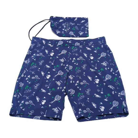Polo Ralph Lauren Golf Shorts Mens 34 Blue Print Tailored Fit Built In Liner NWT - Picture 1 of 16